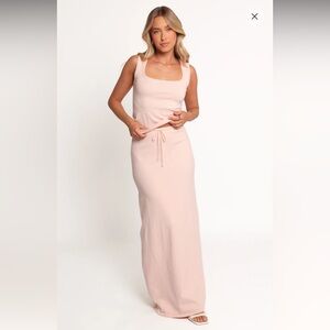 Petal & Pup Beatrice Knitted Maxi Skirt + Top, Blush, Small, Worn Once